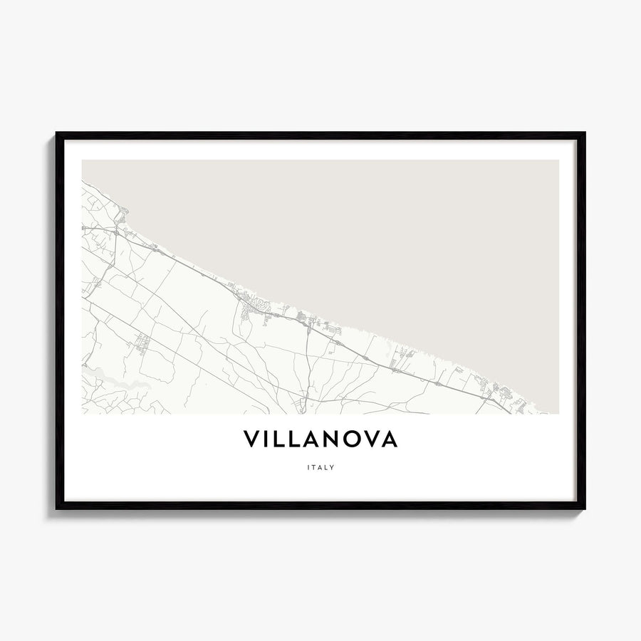 Villanova Map Poster, framed poster mockup