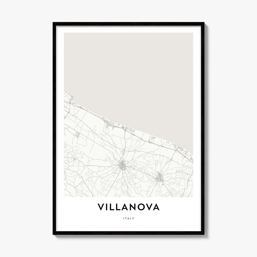 Villanova Map Poster, framed poster mockup