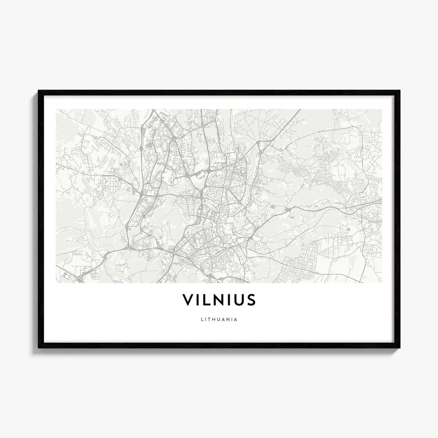 Vilnius Map Poster, framed poster mockup