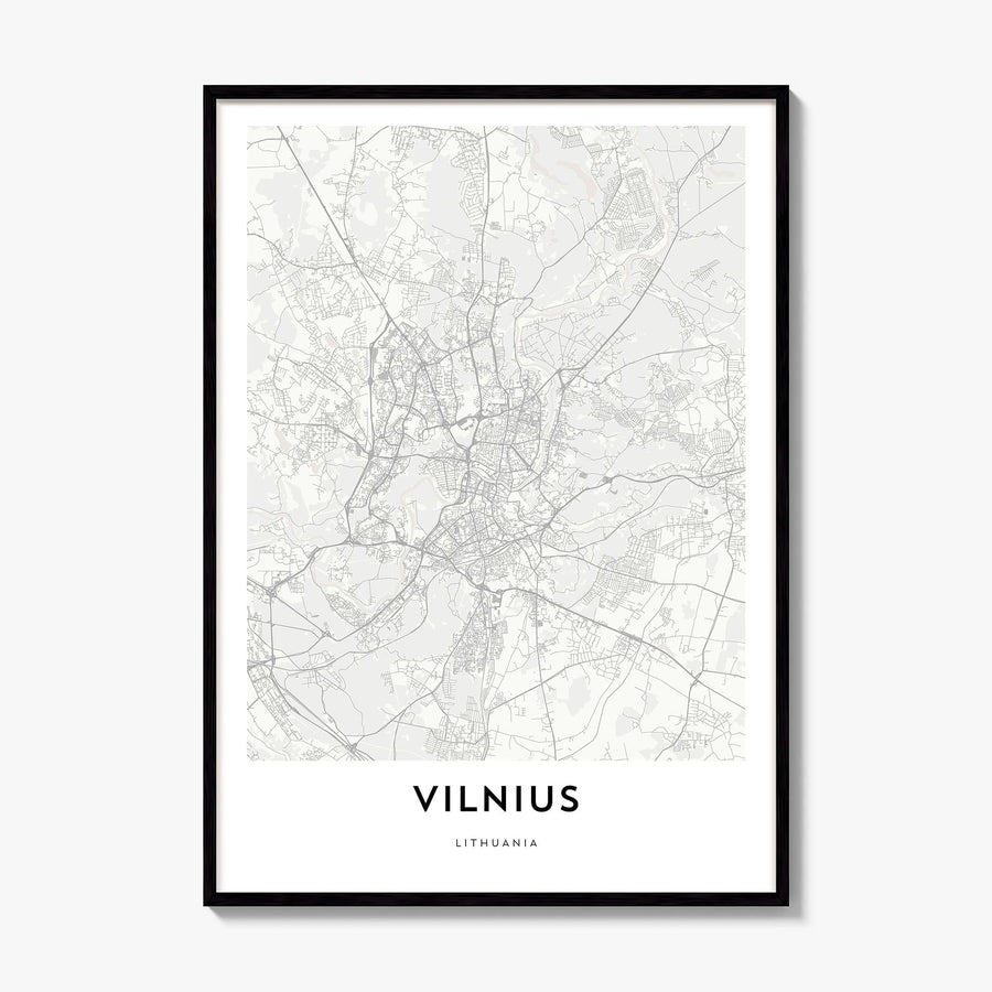 Vilnius Map Poster, framed poster mockup