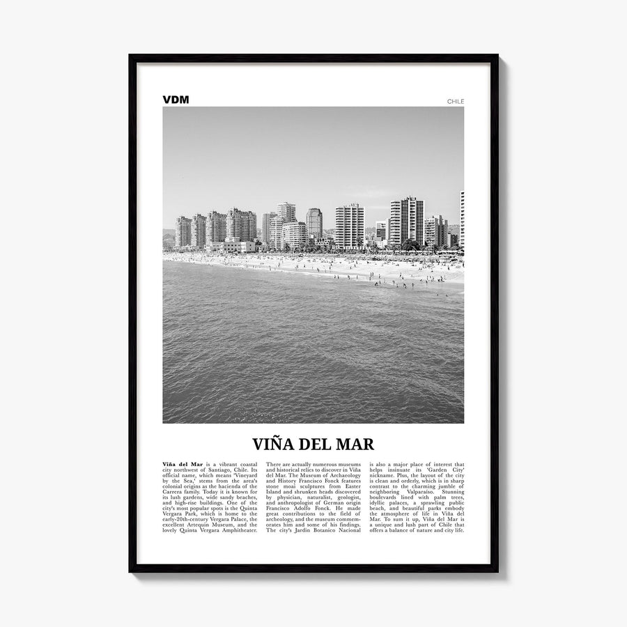 Viña del Mar Newspaper Poster, framed poster mockup