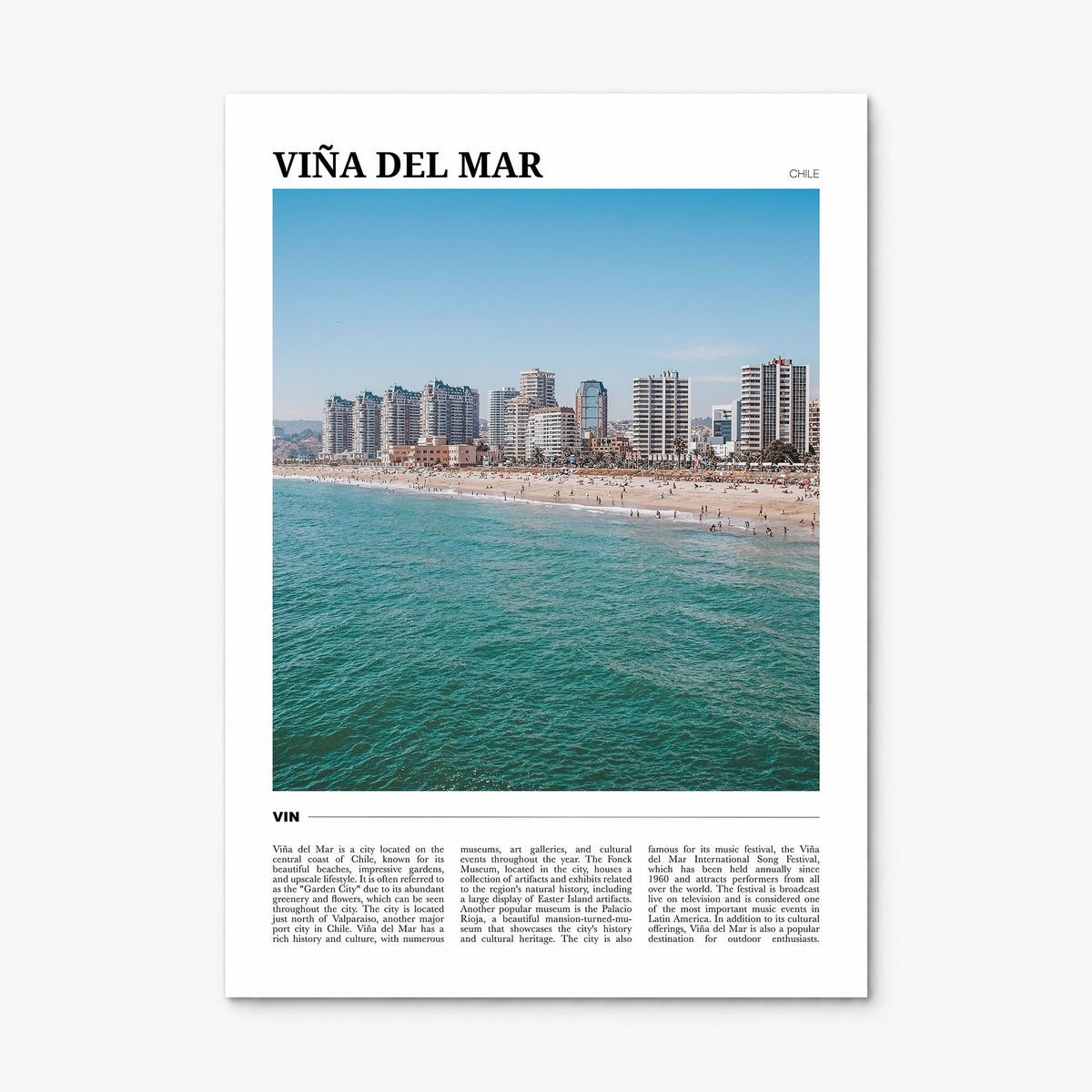 Viña del Mar Travel Poster, print only (unframed)