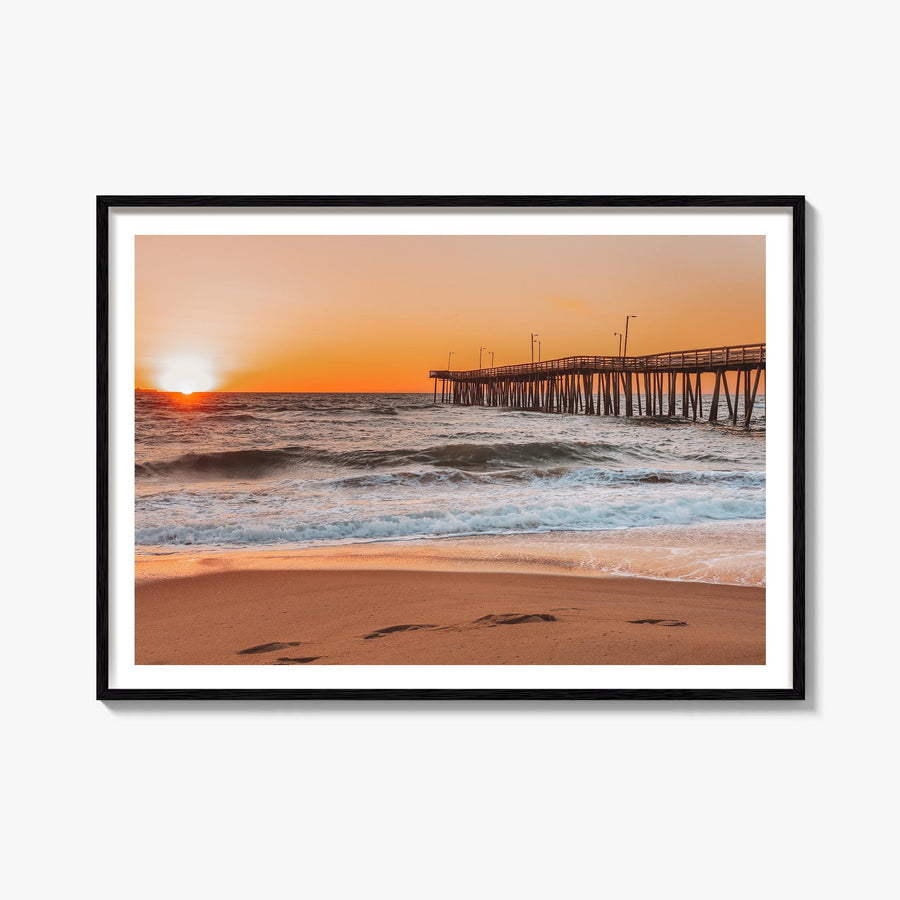 Virginia Beach colorful photo poster of Virginia, USA – horizontal wall art, unframed print shown in interior mockup