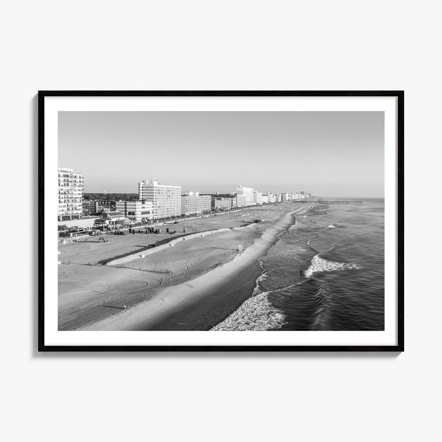Virginia Beach Photo Poster, framed poster mockup, white border