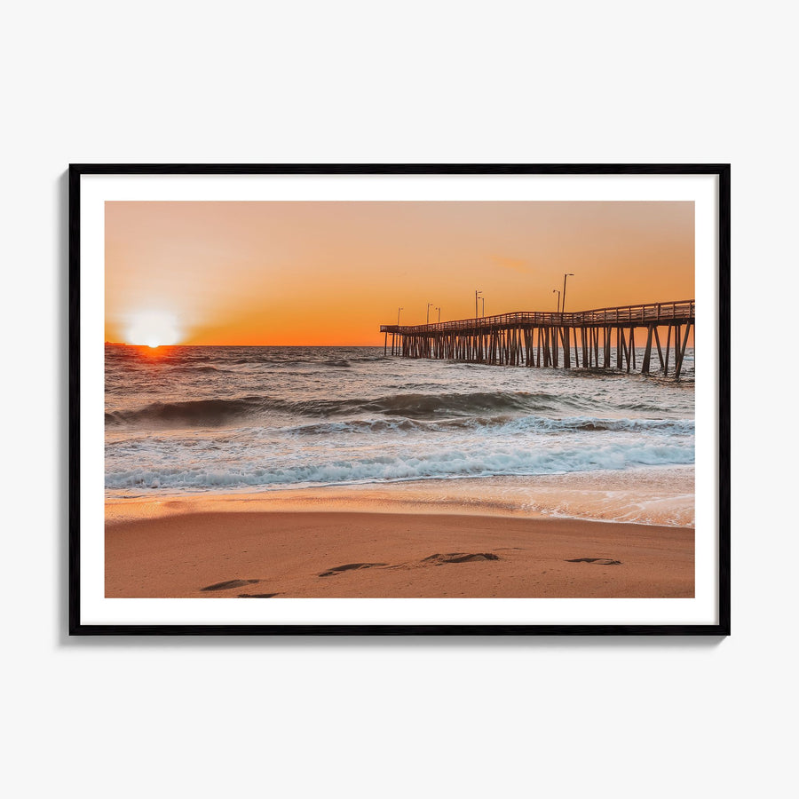 Virginia Beach Photo Poster, framed poster mockup, white border