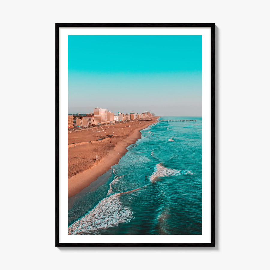 Virginia Beach Photo No 1 Poster, framed poster mockup, white border