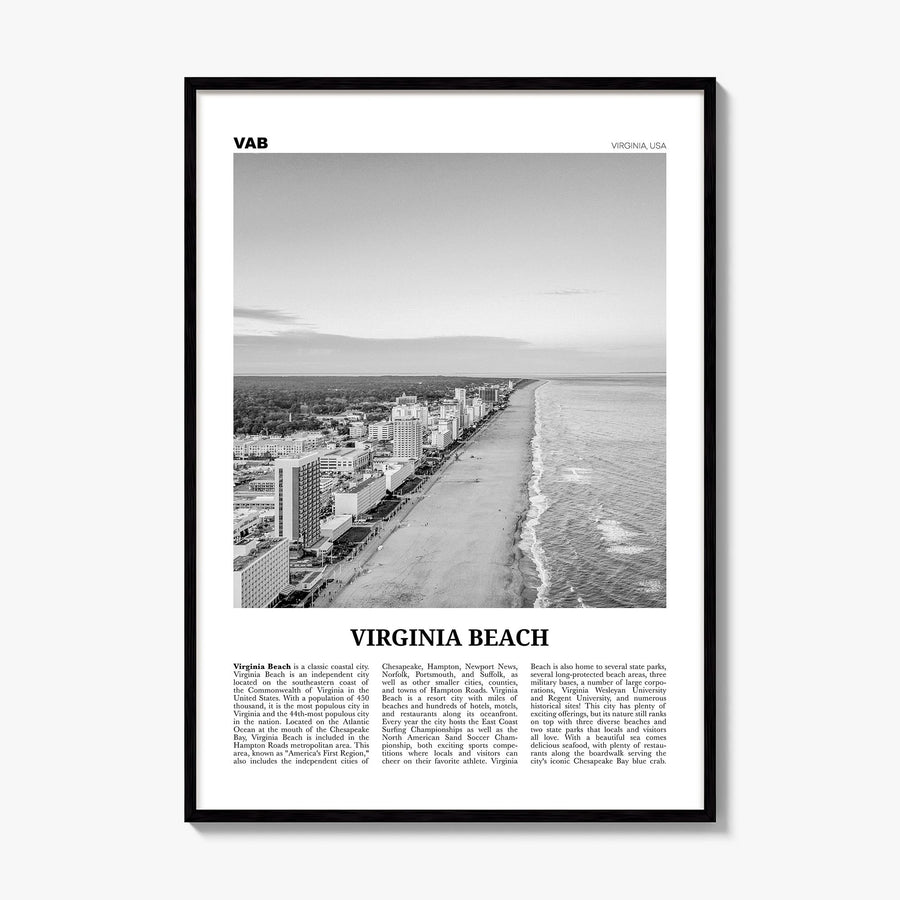 Virginia Beach Newspaper Poster, framed poster mockup