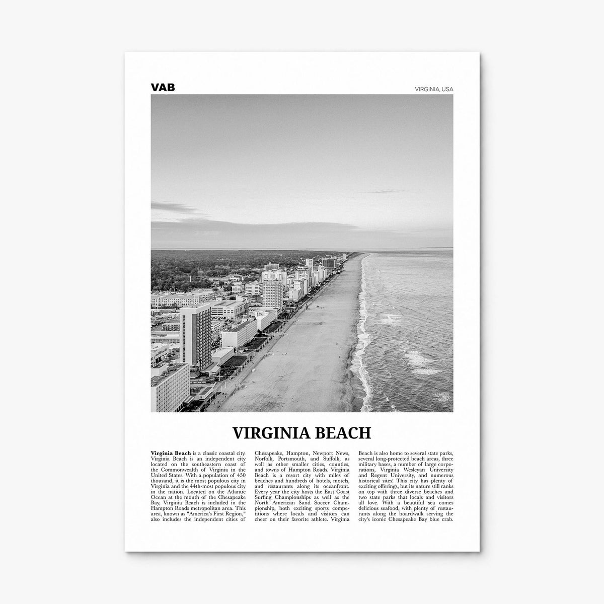 Virginia Beach Newspaper Poster, print only (unframed)