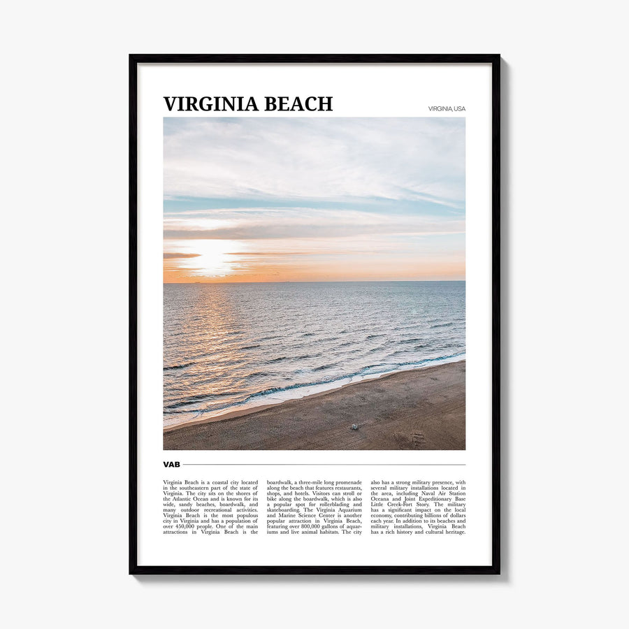 Virginia Beach Travel Poster, framed poster mockup