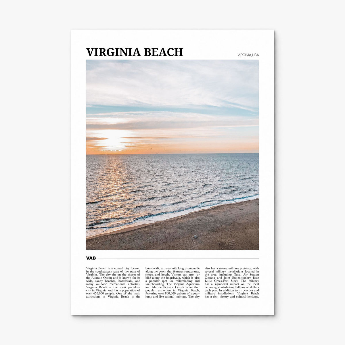 Virginia Beach Travel Poster, print only (unframed)