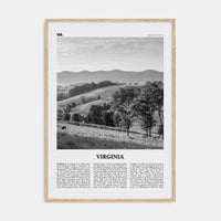 Virginia No 1 Poster Natural Wood / 8x12 in Nbourhood Travel B&W Poster