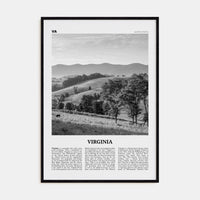 Virginia No 1 Poster Black Wood / 8x12 in Nbourhood Travel B&W Poster