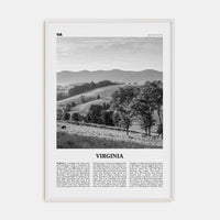 Virginia No 1 Poster White Wood / 8x12 in Nbourhood Travel B&W Poster