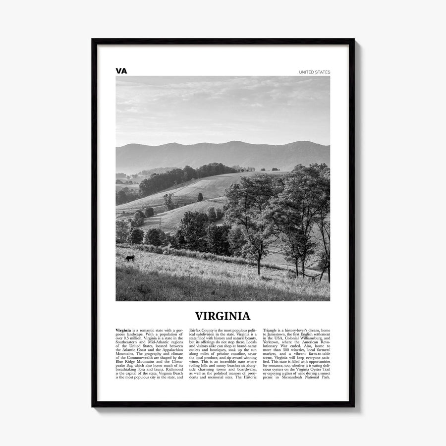Virginia Newspaper No 1 Poster, framed poster mockup