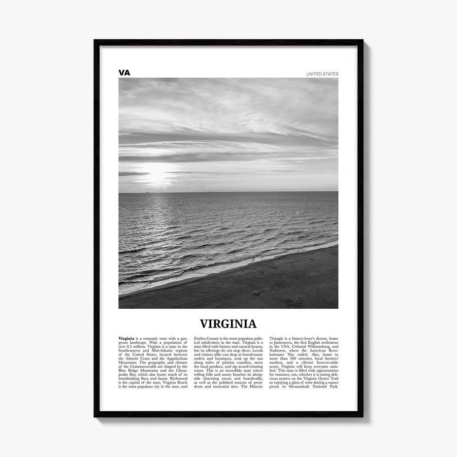 Virginia Newspaper No 3 Poster, framed poster mockup