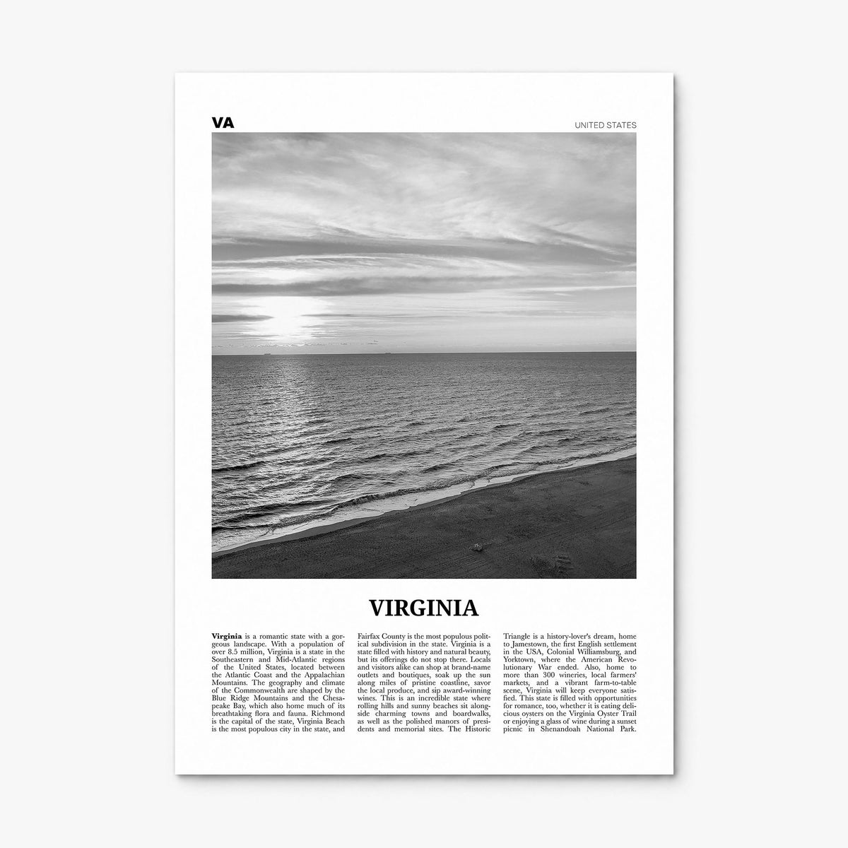 Virginia Newspaper No 3 Poster, print only (unframed)