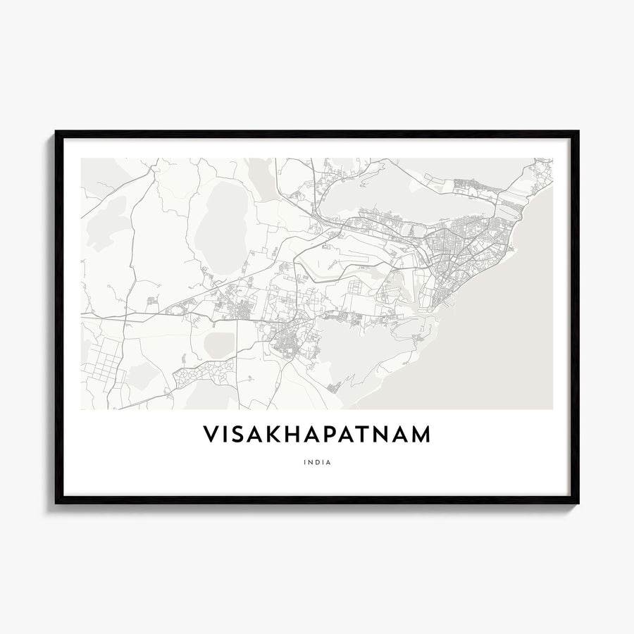 Visakhapatnam Map Poster, framed poster mockup