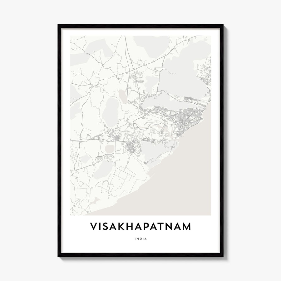 Visakhapatnam Map Poster, framed poster mockup
