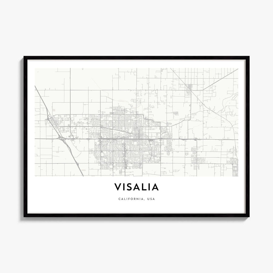 Visalia Map Poster, framed poster mockup