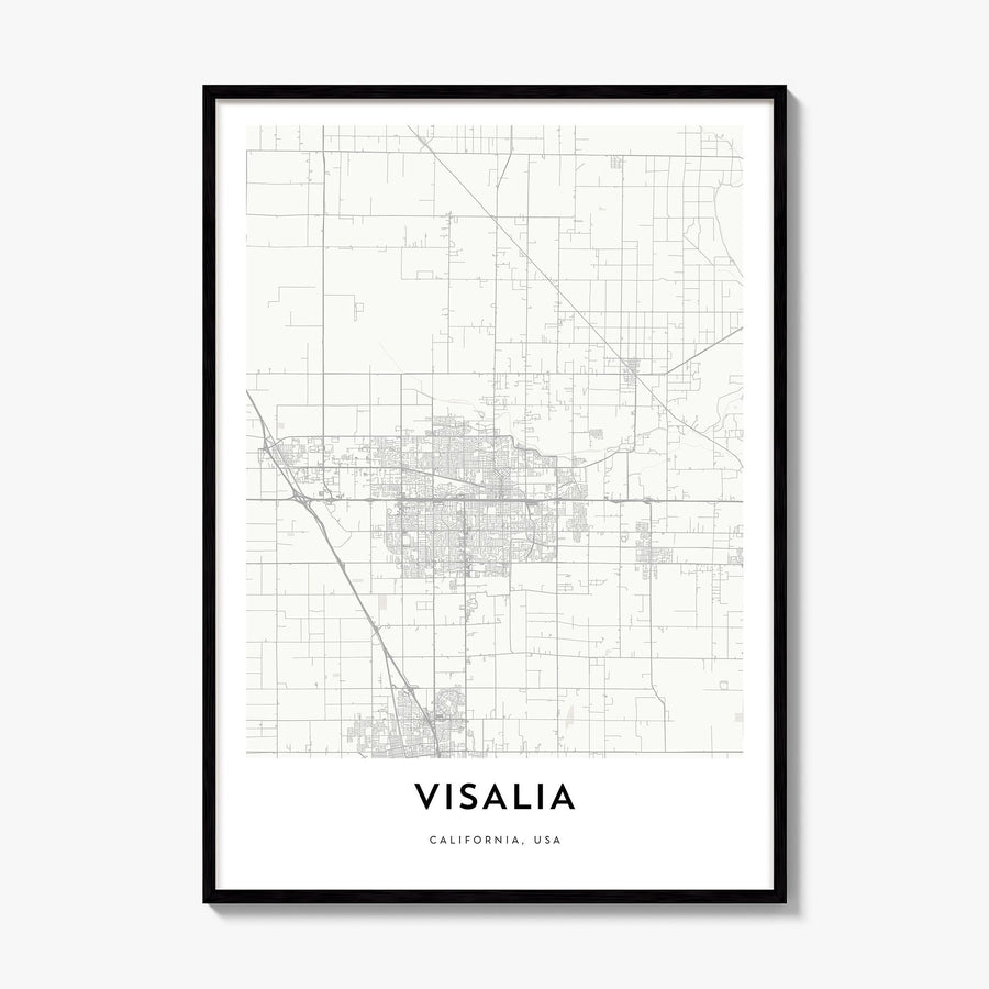 Visalia Map Poster, framed poster mockup