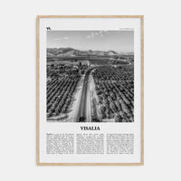 Visalia Poster Natural Wood / 8x12 in Nbourhood Travel B&W Poster