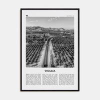 Visalia Poster Black Wood / 8x12 in Nbourhood Travel B&W Poster