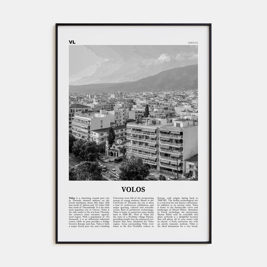 Volos Poster Black Metal / 8x12 in Nbourhood Travel B&W Poster