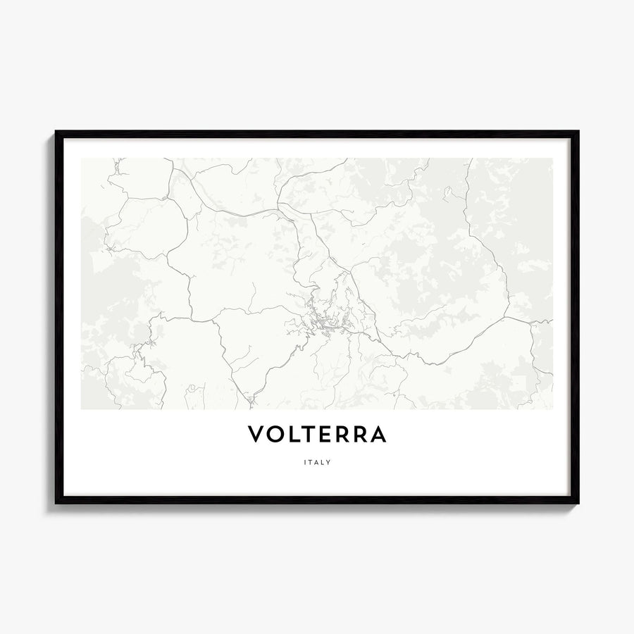 Volterra Map Poster, framed poster mockup