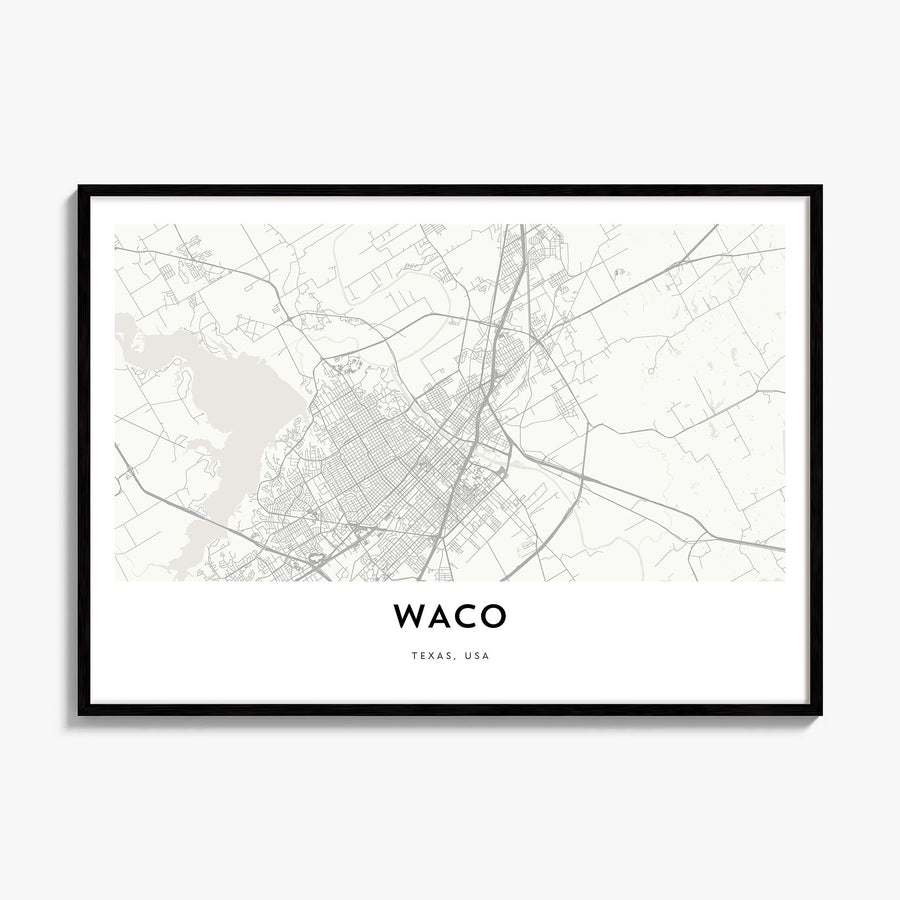 Waco Map Poster, framed poster mockup