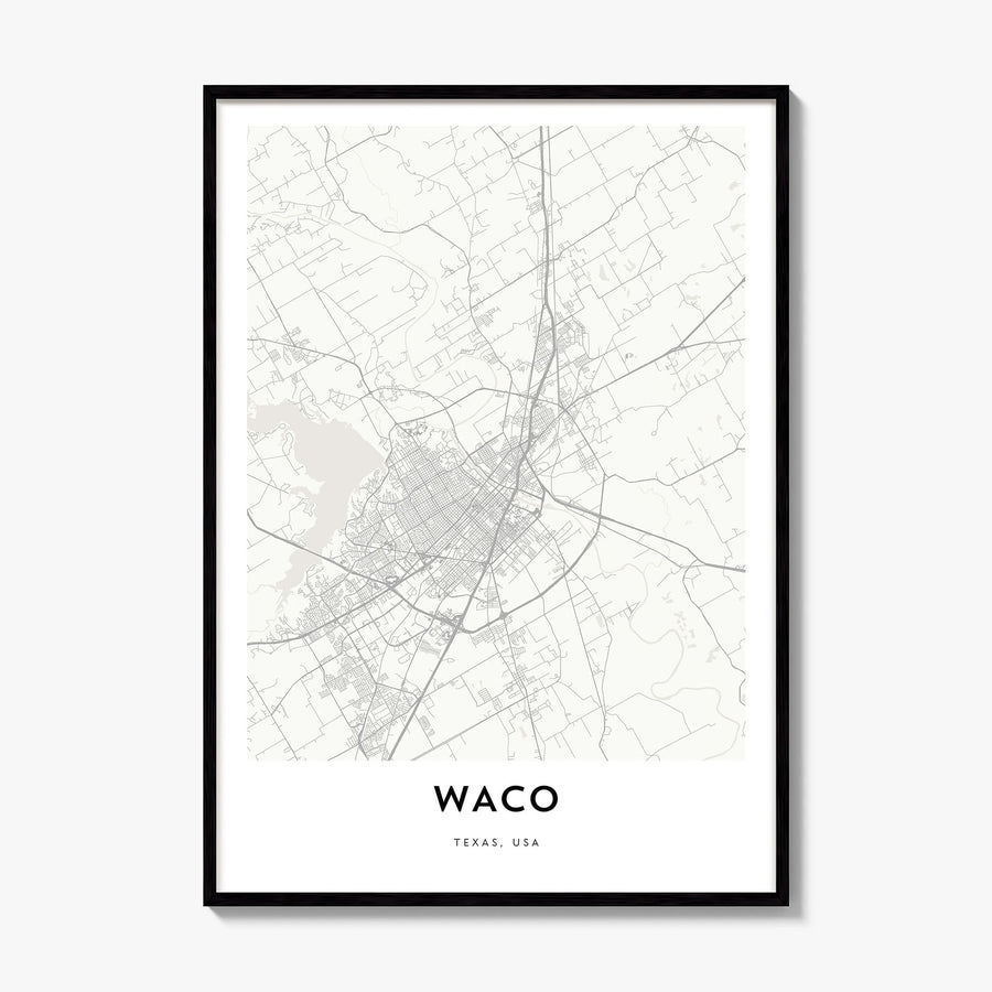 Waco Map Poster, framed poster mockup