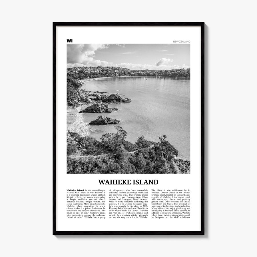 Waiheke Island Newspaper Poster, framed poster mockup