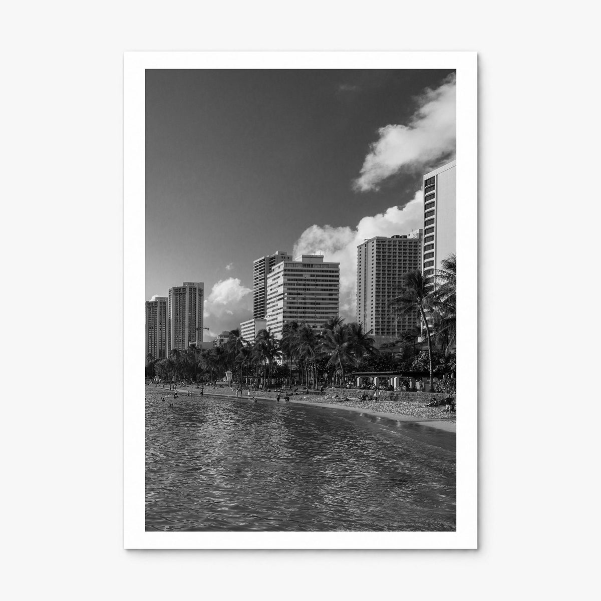 Waikiki Photo Poster, print only (unframed), white border