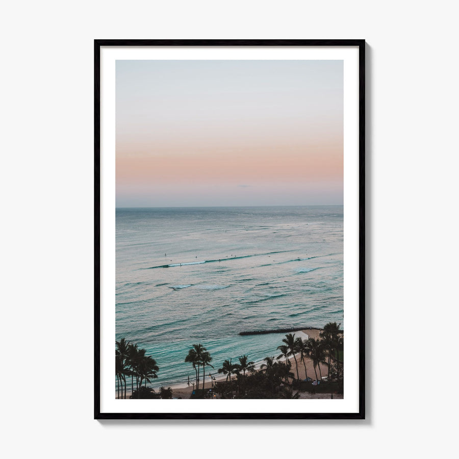 Waikiki Photo No 2 Poster, framed poster mockup, white border