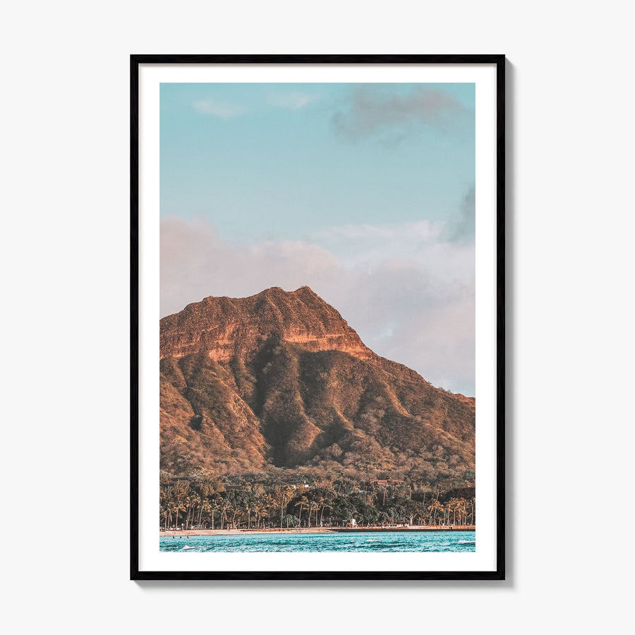 Waikiki Photo No 1 Poster, framed poster mockup, white border