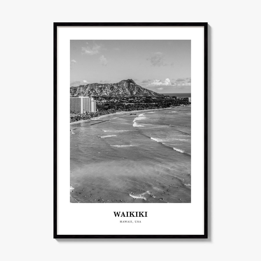 Waikiki Classic Poster, framed poster mockup