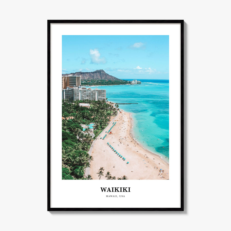 Waikiki Classic Poster, framed poster mockup
