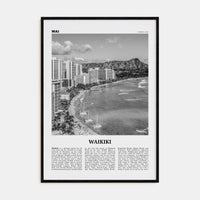 Waikiki Poster Black Wood / 8x12 in Nbourhood Travel B&W Poster