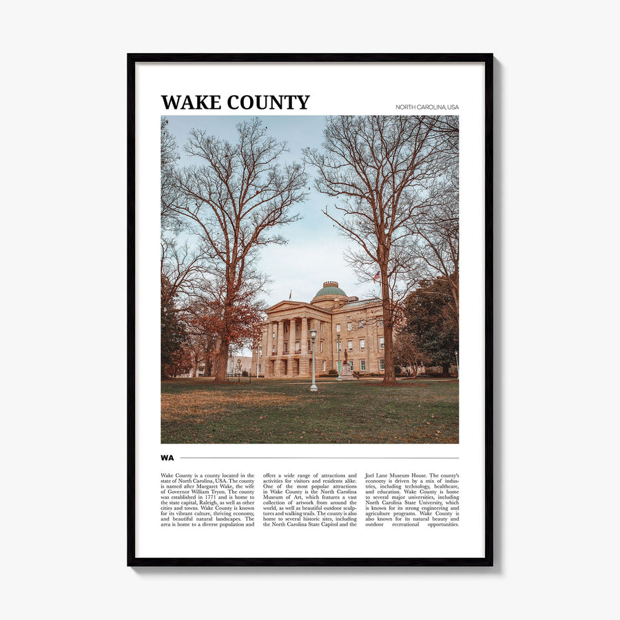 Wake County Travel Poster, framed poster mockup
