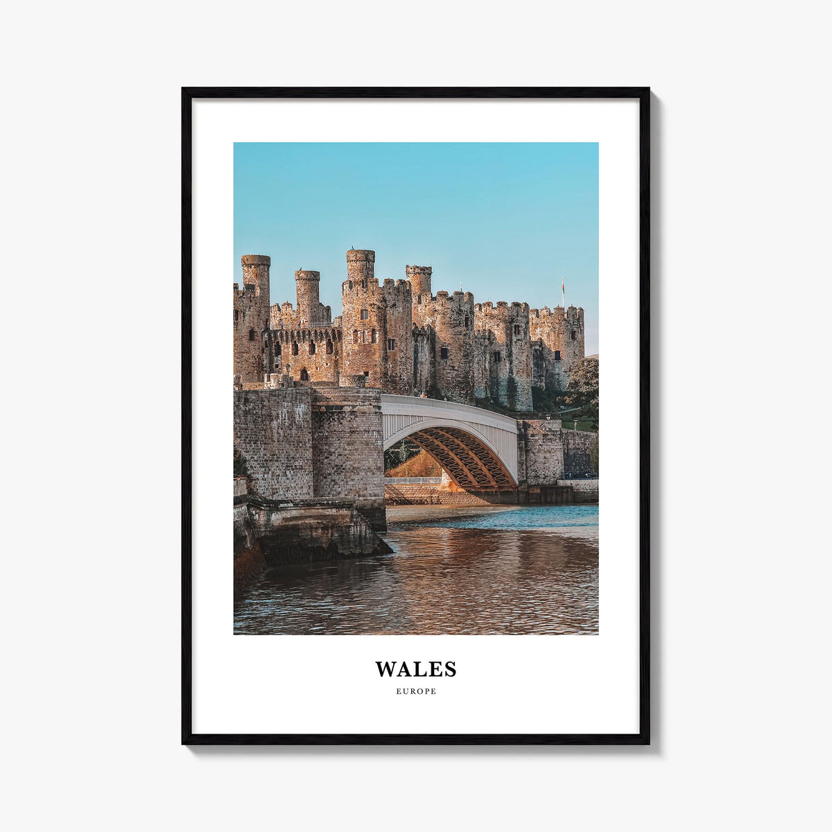 Wales colorful classic poster of United Kingdom – vertical wall art, unframed print shown in interior mockup