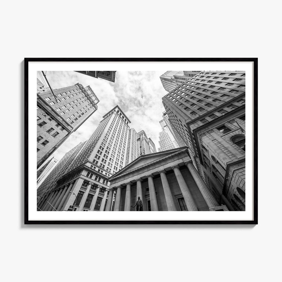 Wall Street Photo Poster, framed poster mockup, white border