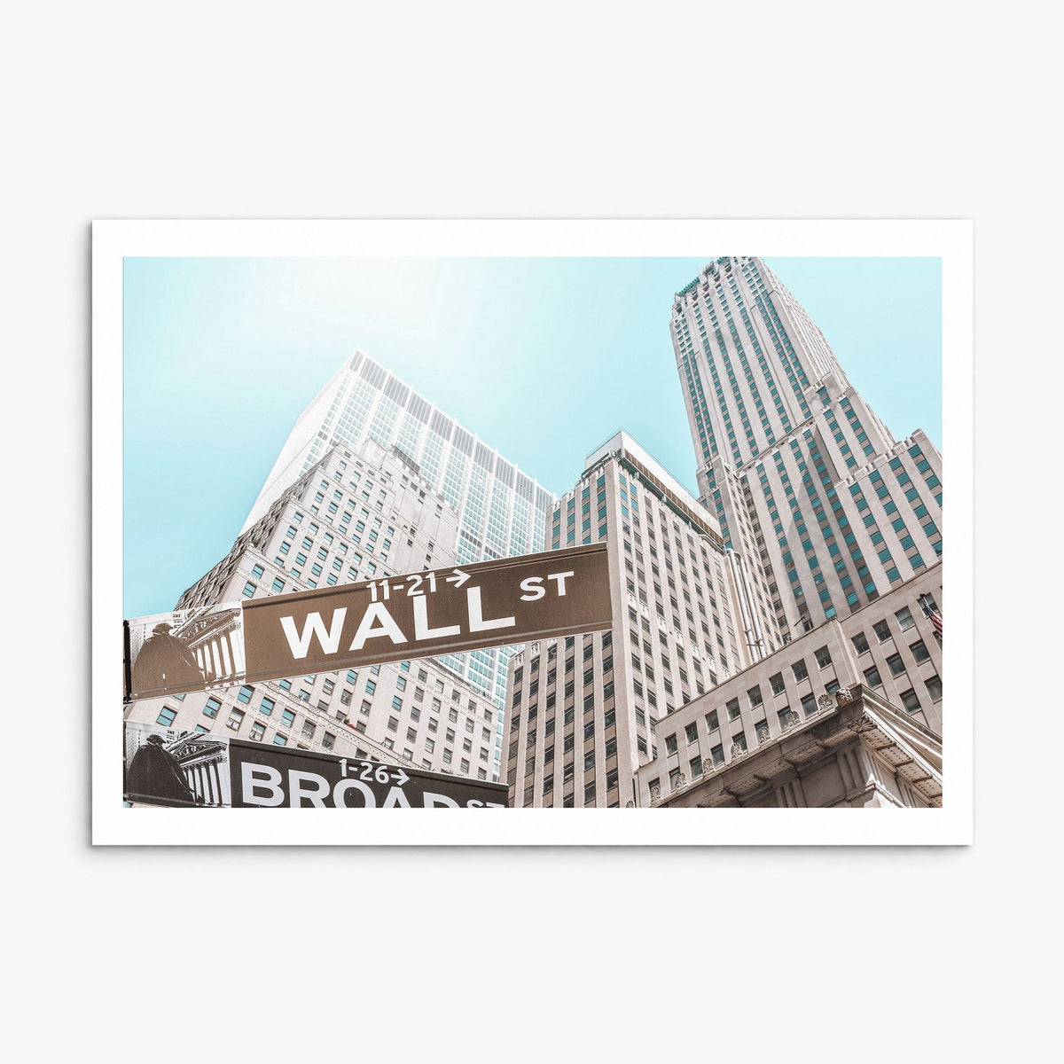 Wall Street Photo Poster, print only (unframed), white border
