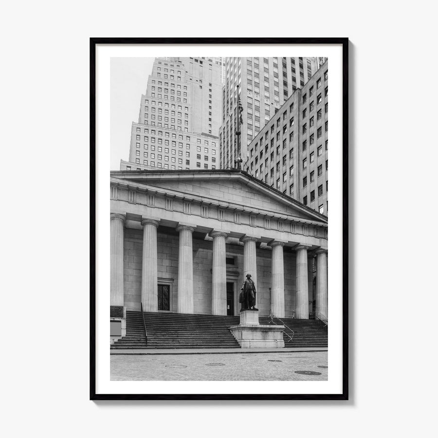Wall Street Photo Poster, framed poster mockup, white border