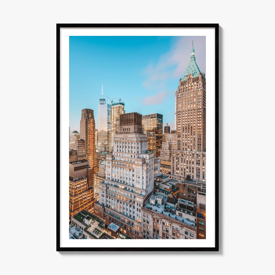 Wall Street Photo Poster, framed poster mockup, white border