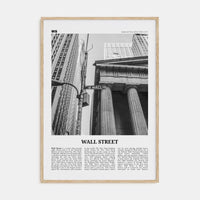 Wall Street Poster Natural Wood / 8x12 in Nbourhood Travel B&W Poster