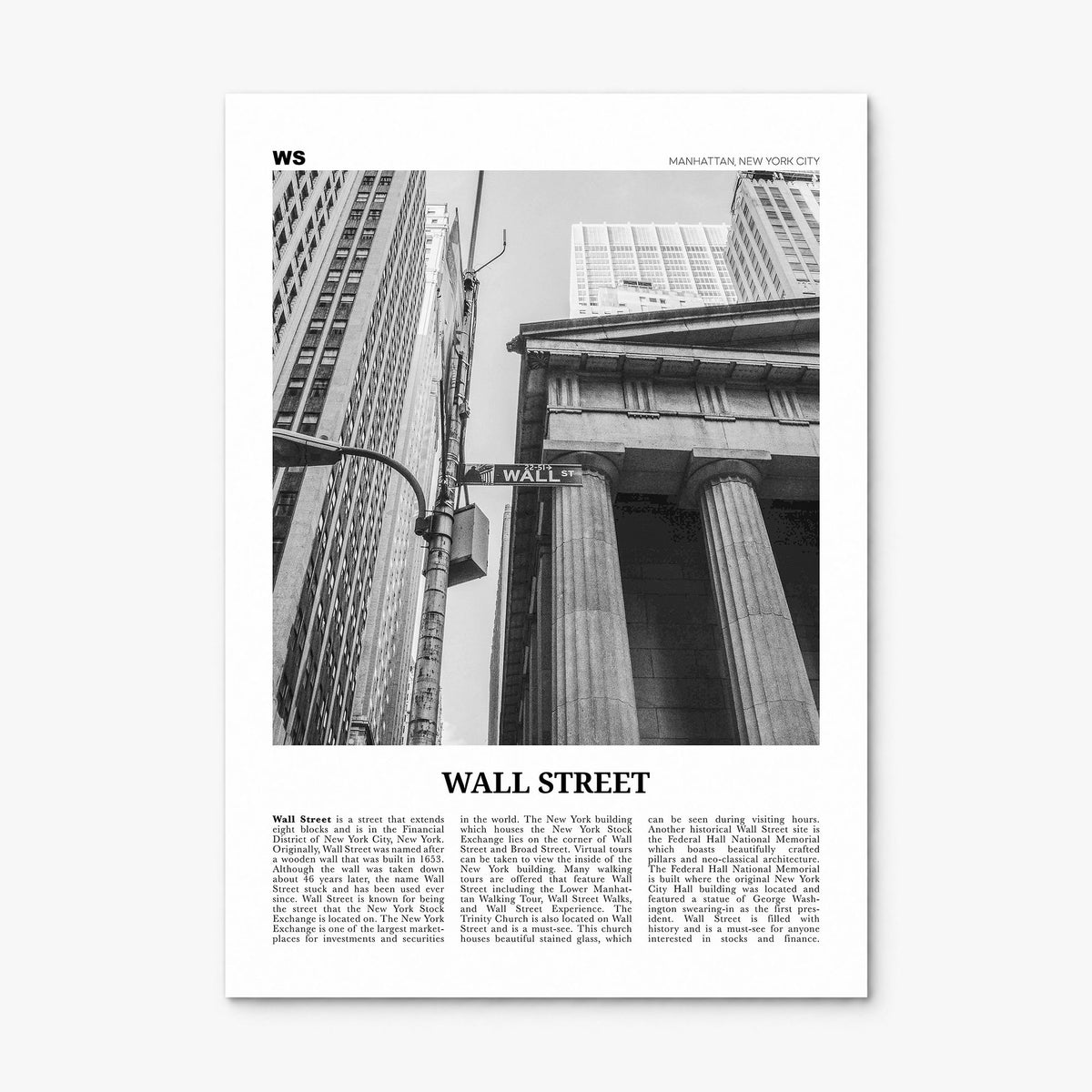 Wall Street Newspaper Poster, print only (unframed)