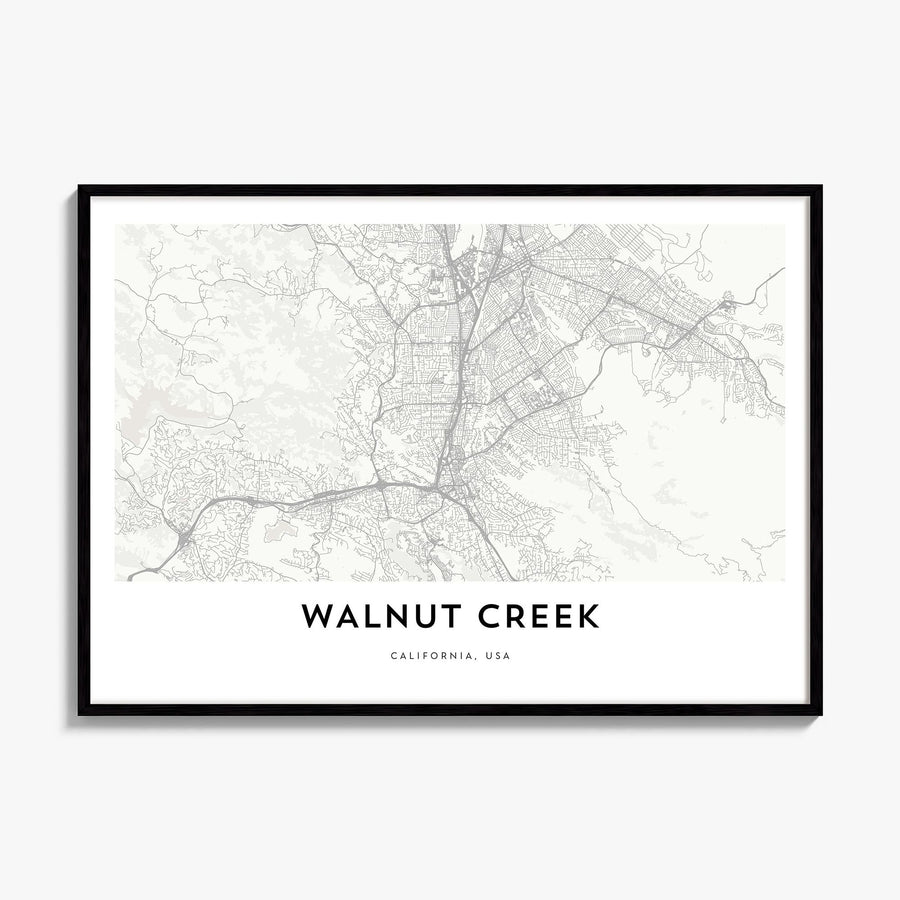 Walnut Creek Map Poster, framed poster mockup