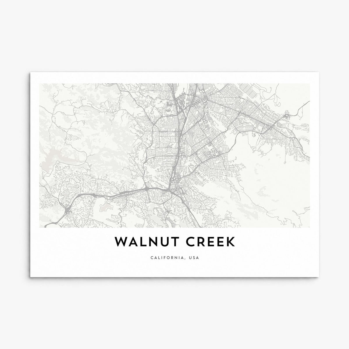 Walnut Creek Map Poster, print only (unframed)