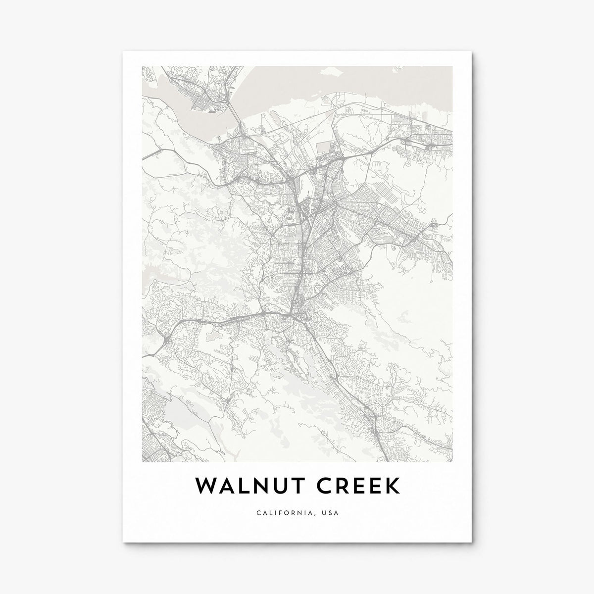 Walnut Creek Map Poster, print only (unframed)
