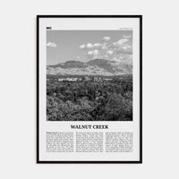 Walnut Creek Poster Black Wood / 8x12 in Nbourhood Travel B&W Poster