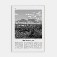 Walnut Creek Poster White Wood / 8x12 in Nbourhood Travel B&W Poster